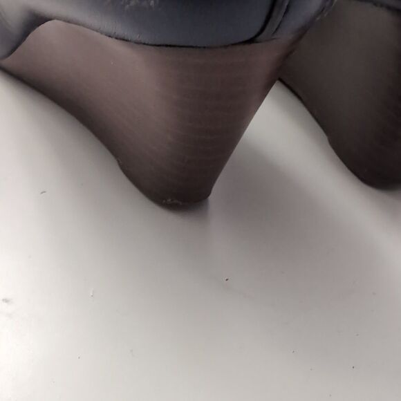 Tory Burch Caroline Navy Blue Ballet Pump Wedges Women's Size 5M Multi Color - Picture 8 of 8